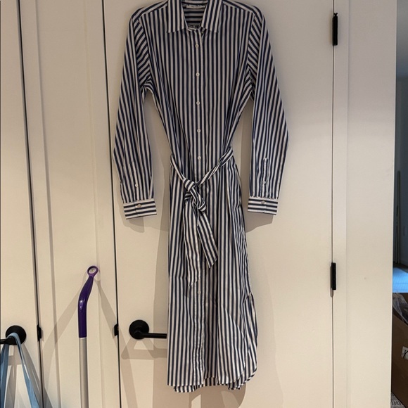 Robert Graham Blue Striped Leona Shirt Dress - Size 12 - Picture 9 of 10